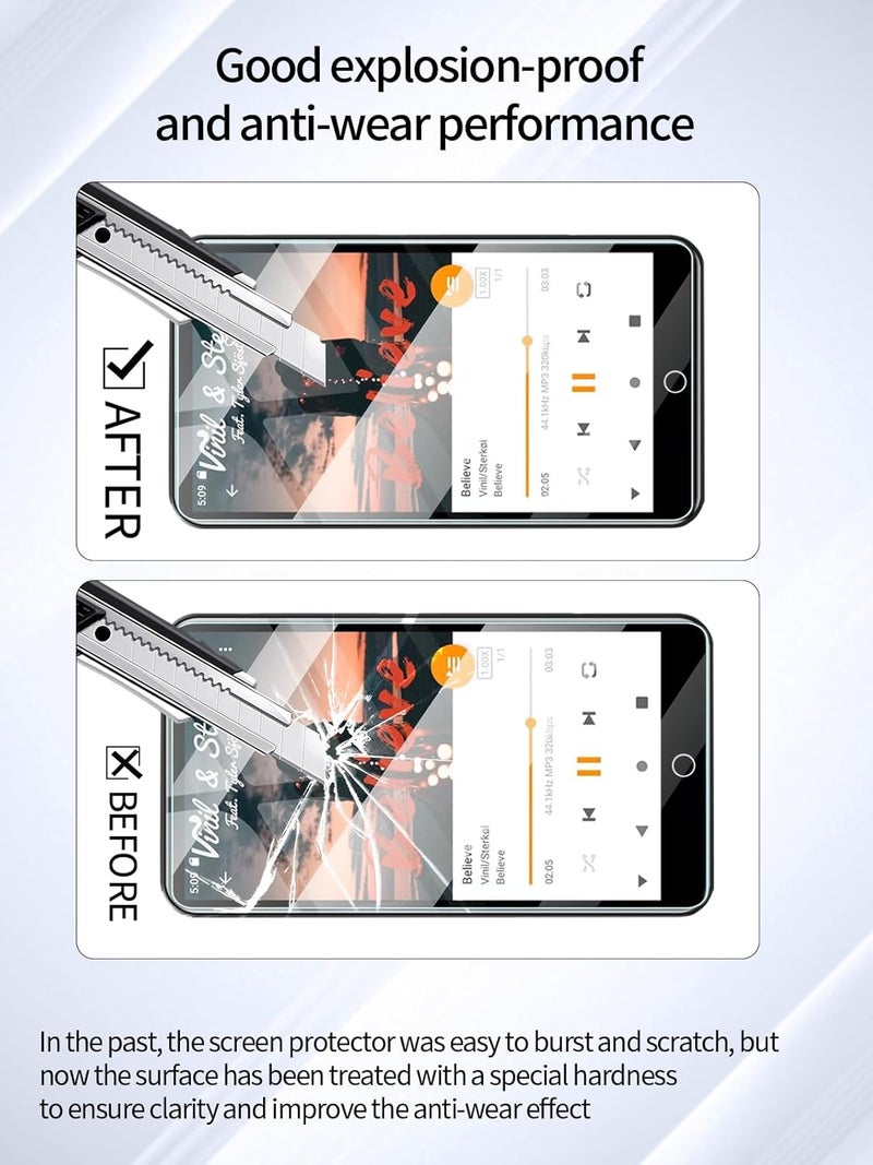 UYRUREL حماية شاشة لجهاز Fanvace MP3 و MP4 مع شاشة تعمل باللمس 4" ومكبر صوت، فيلم مقاوم للخدوش عالي الدقة، شفاف HD، خالي من الفقاعات مع مجموعة تركيب سهلة، 3 عبوات. - Image 3